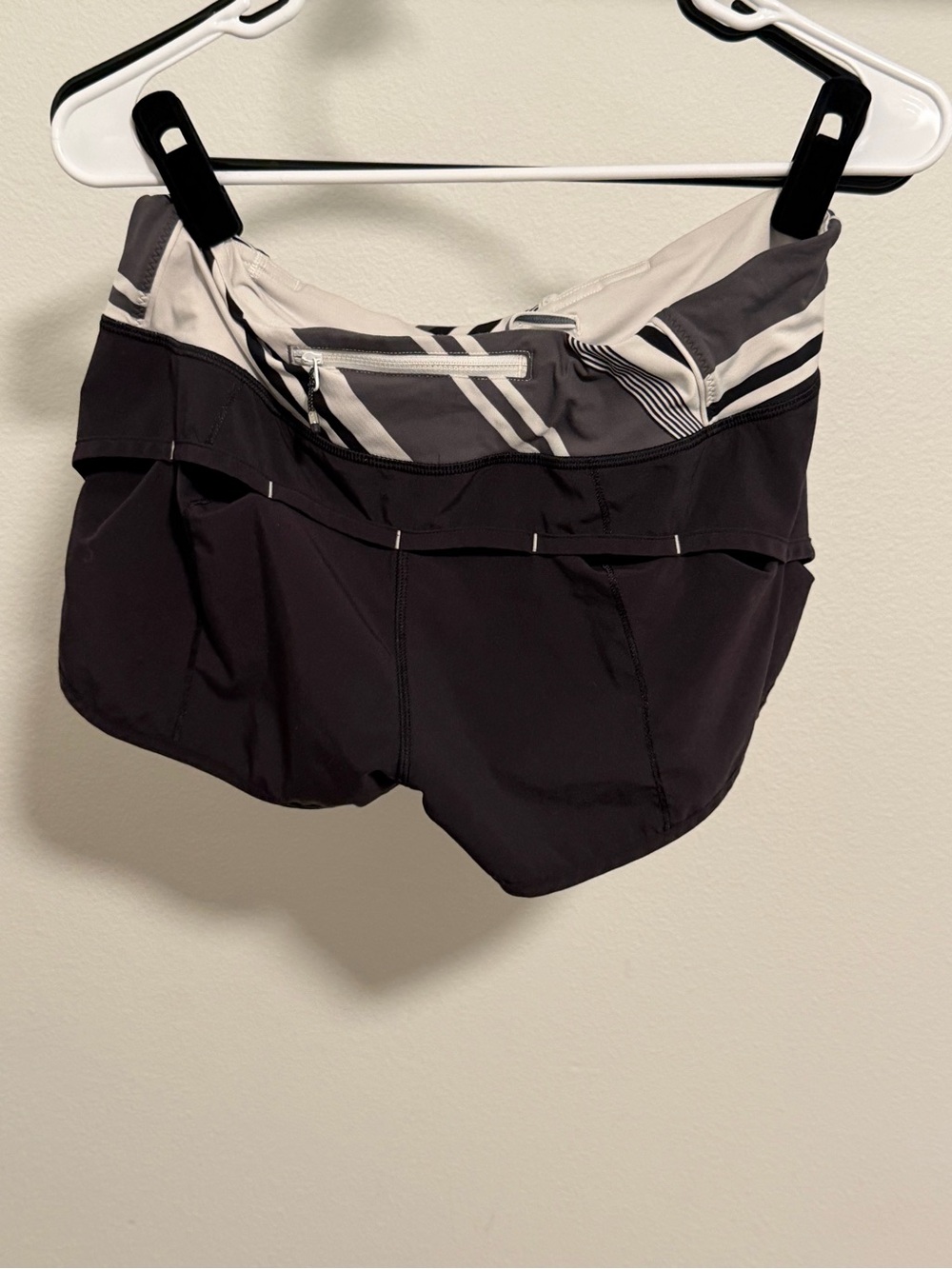 Women’s Black Athletic Shorts with Striped Waistband - Picture 4 of 4